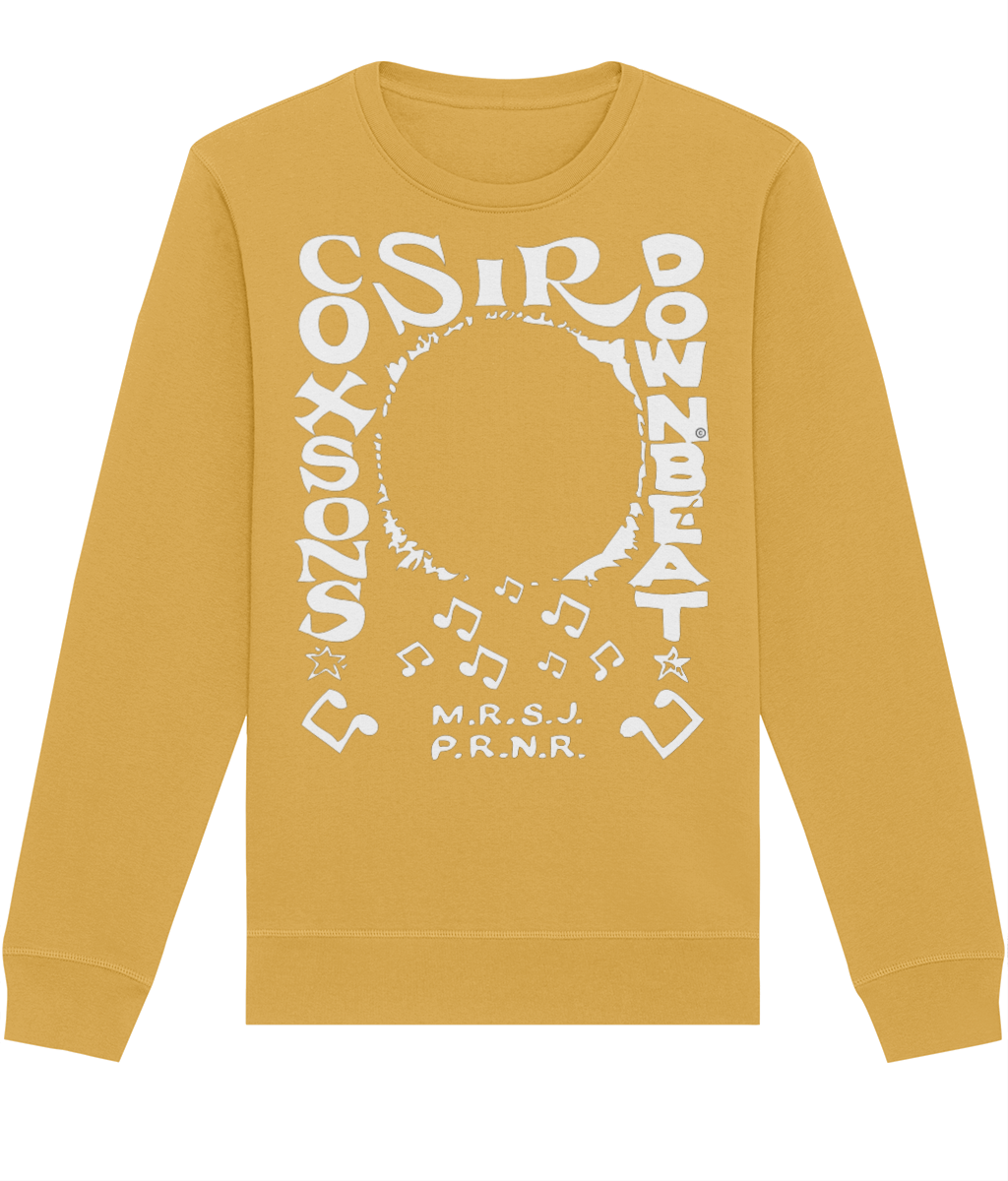 bloodsweatandtees | Sir Coxsons Downbeat Organic Sweatshirt WHITE/ Spectra_Yellow