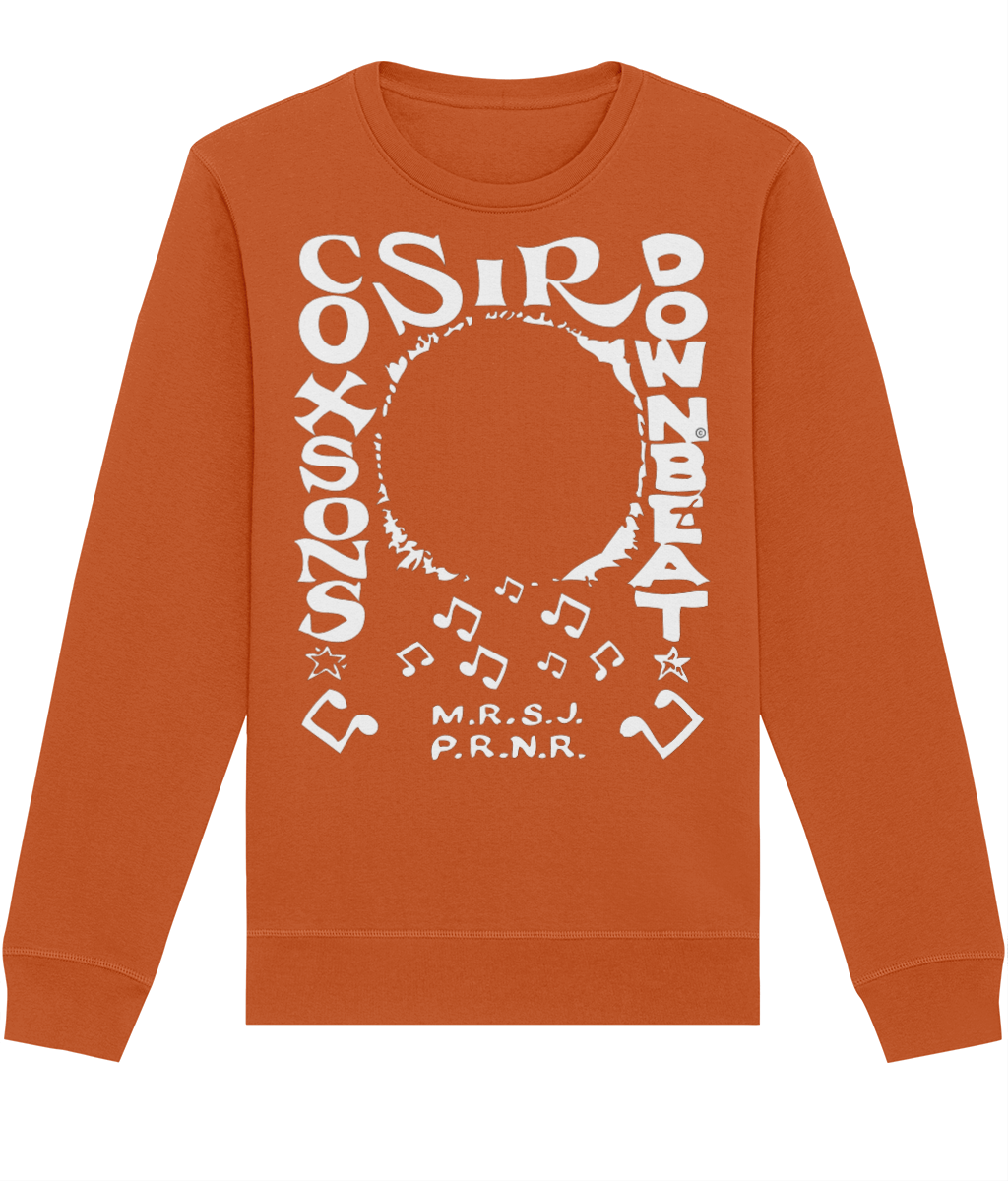 bloodsweatandtees | Sir Coxsons Downbeat Organic Sweatshirt WHITE/ Orange