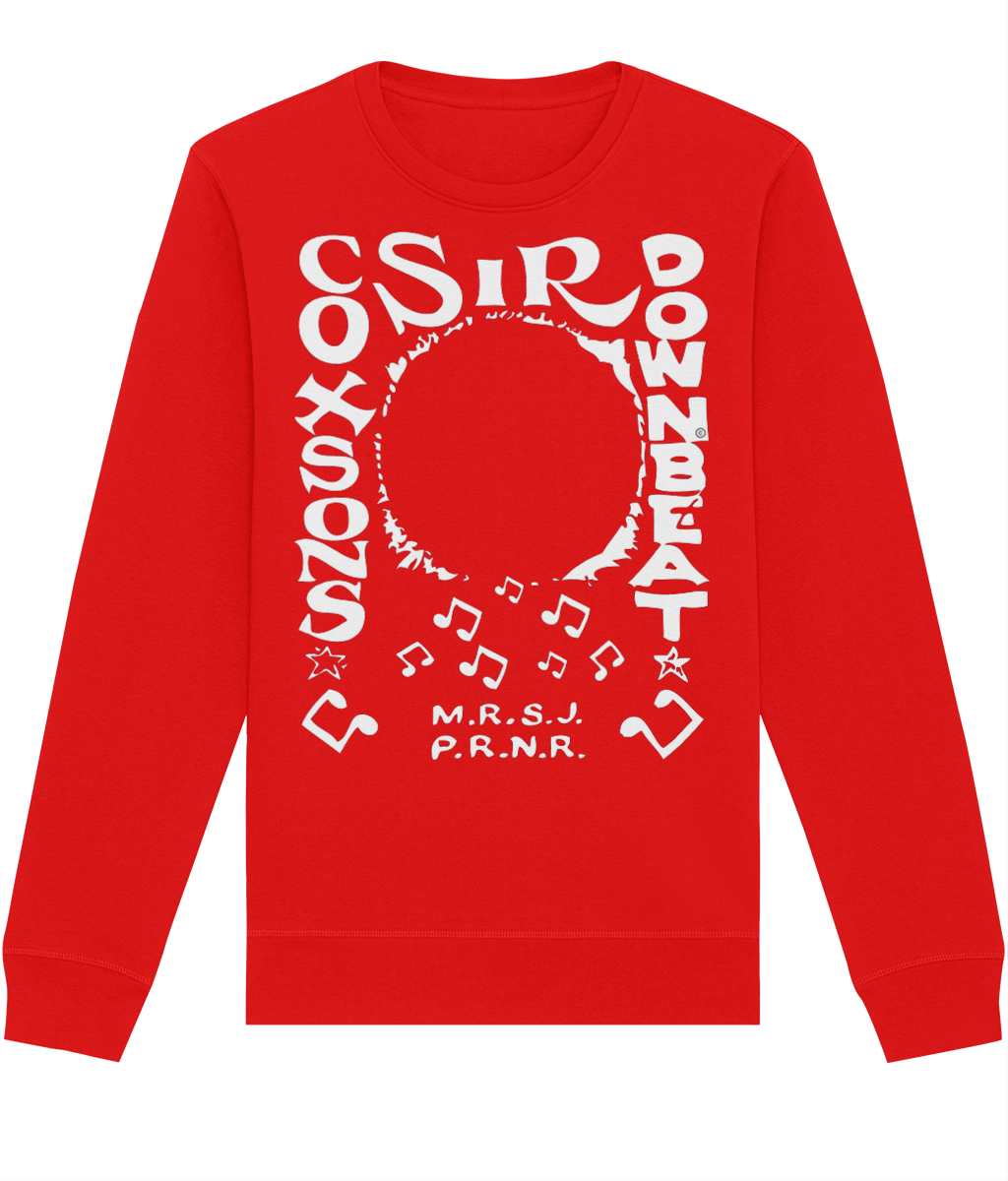bloodsweatandtees | Sir Coxsons Downbeat Organic Sweatshirt WHITE/ Red