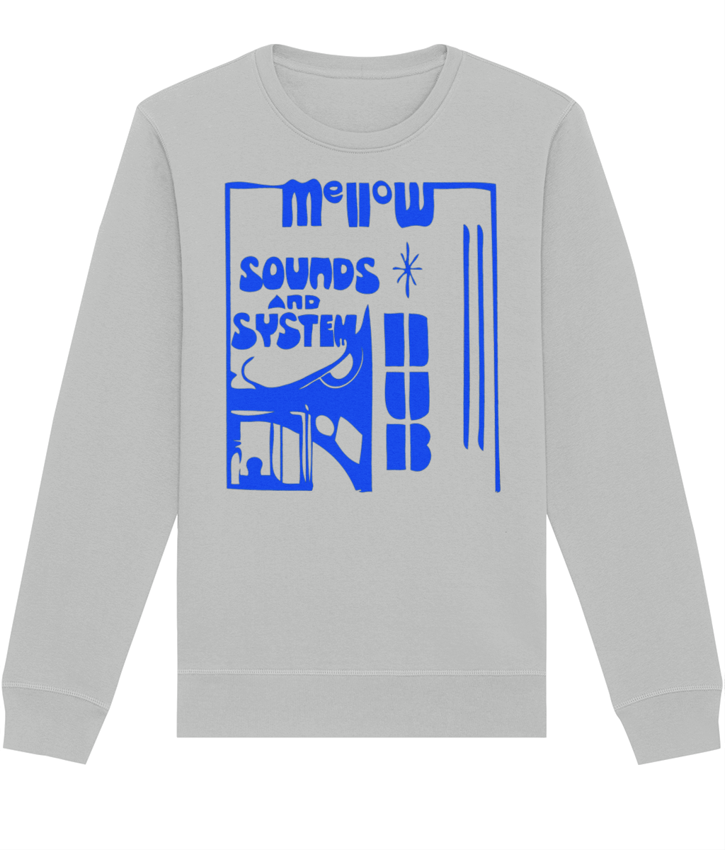 bloodsweatandtees | Mellow Sounds System Dub Organic Sweatshirt BLUE/ Heather_Grey