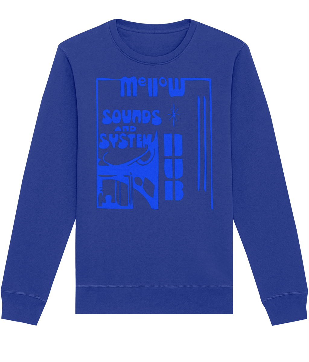 bloodsweatandtees | Mellow Sounds System Dub Organic Sweatshirt BLUE/ Royal_Blue