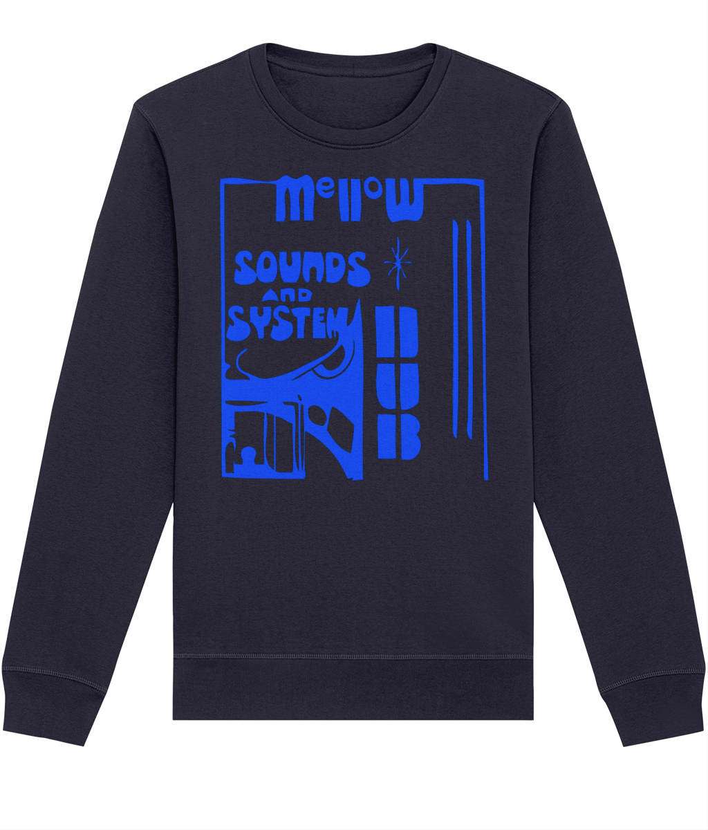bloodsweatandtees | Mellow Sounds System Dub Organic Sweatshirt BLUE/ French_Navy