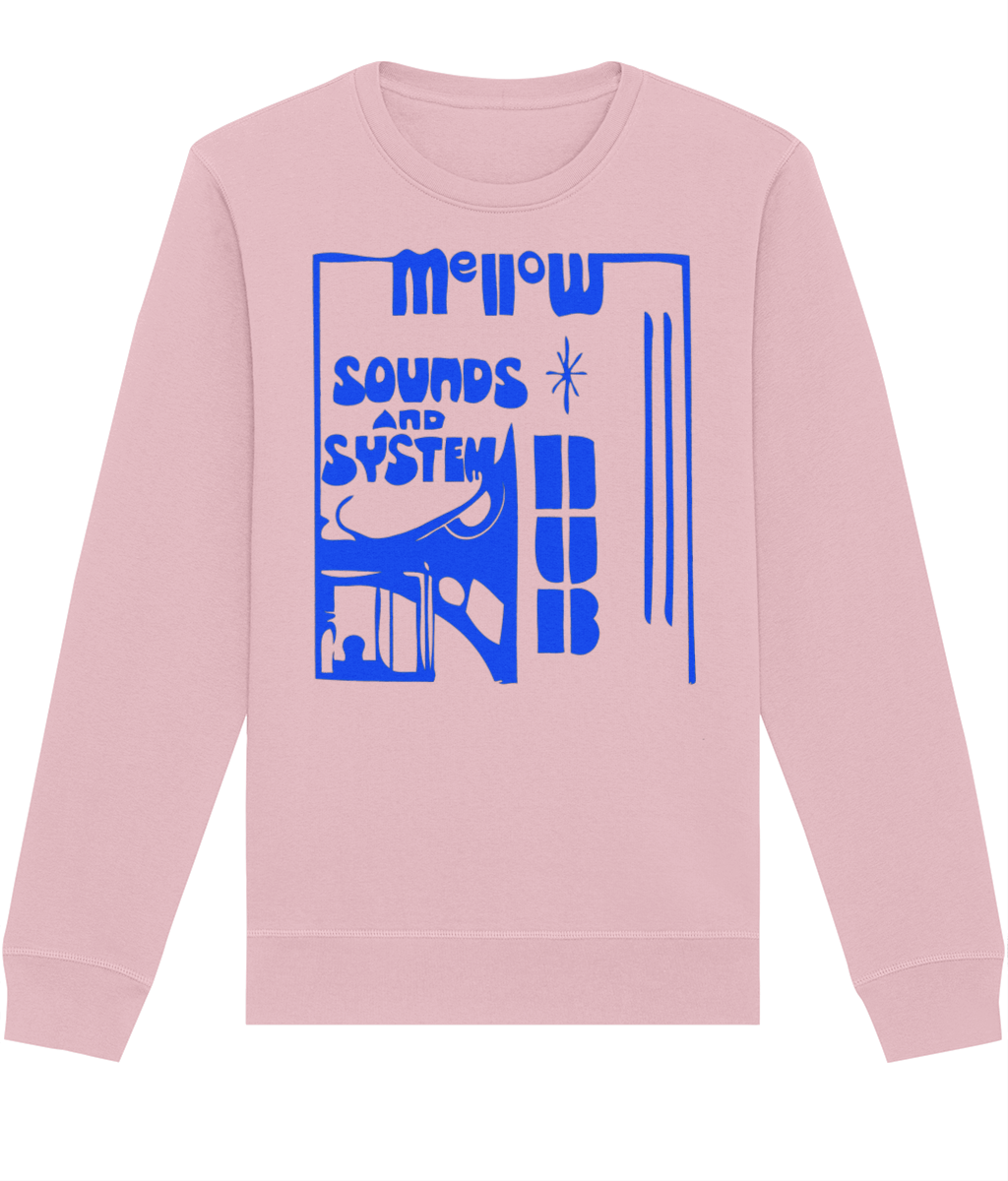 bloodsweatandtees | Mellow Sounds System Dub Organic Sweatshirt BLUE/ Cotton_Pink