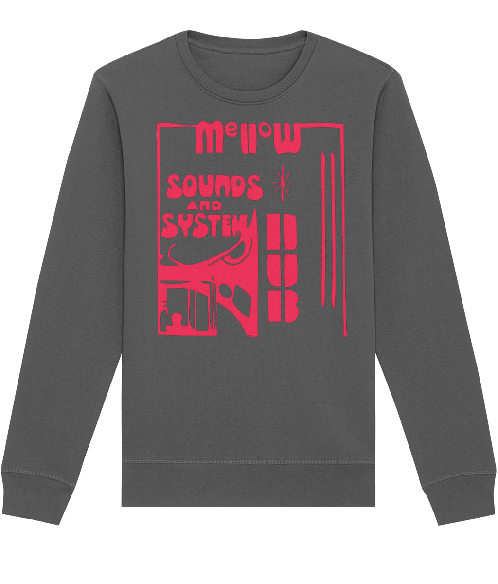 bloodsweatandtees | Mellow Sounds System Dub Organic Sweatshirt RED/ Anthracite