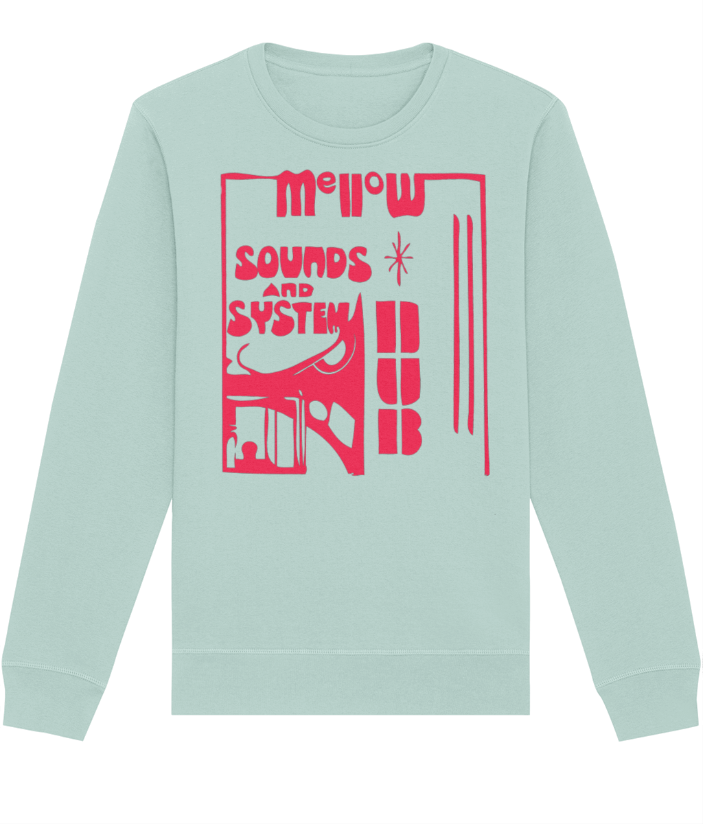 bloodsweatandtees | Mellow Sounds System Dub Organic Sweatshirt RED/ Caribbean_Blue