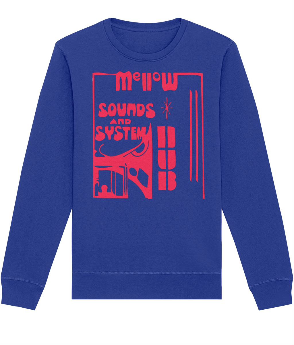 bloodsweatandtees | Mellow Sounds System Dub Organic Sweatshirt RED/ Royal_Blue