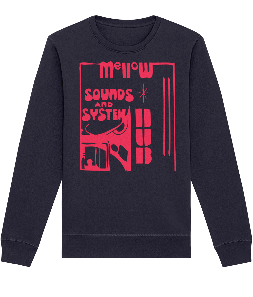 bloodsweatandtees | Mellow Sounds System Dub Organic Sweatshirt RED/ French_Navy