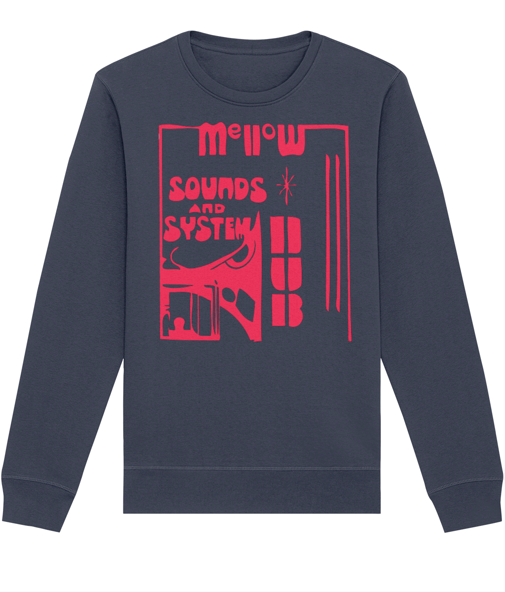 bloodsweatandtees | Mellow Sounds System Dub Organic Sweatshirt RED/ India_Ink_Grey
