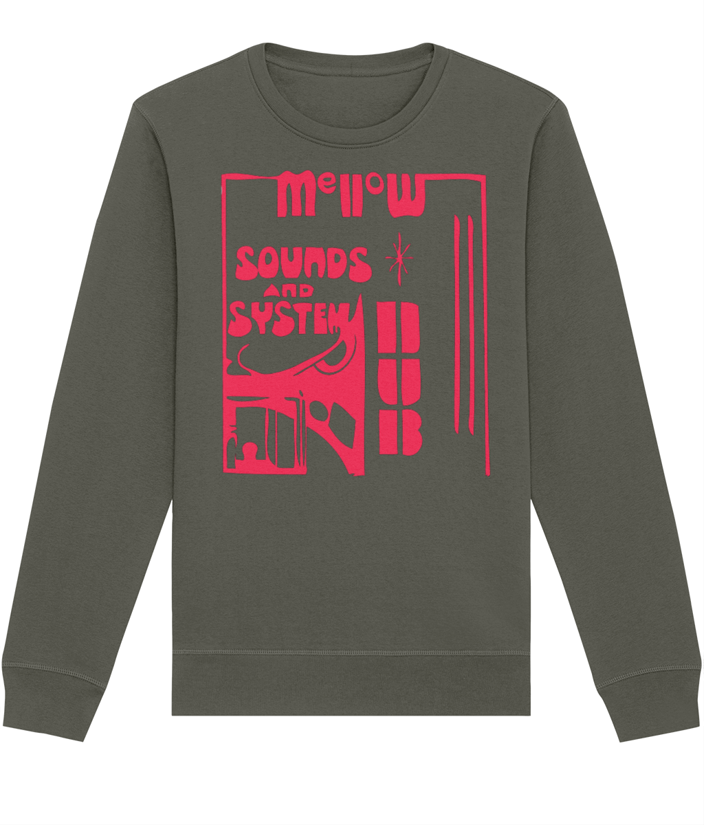 bloodsweatandtees | Mellow Sounds System Dub Organic Sweatshirt RED/ Khaki