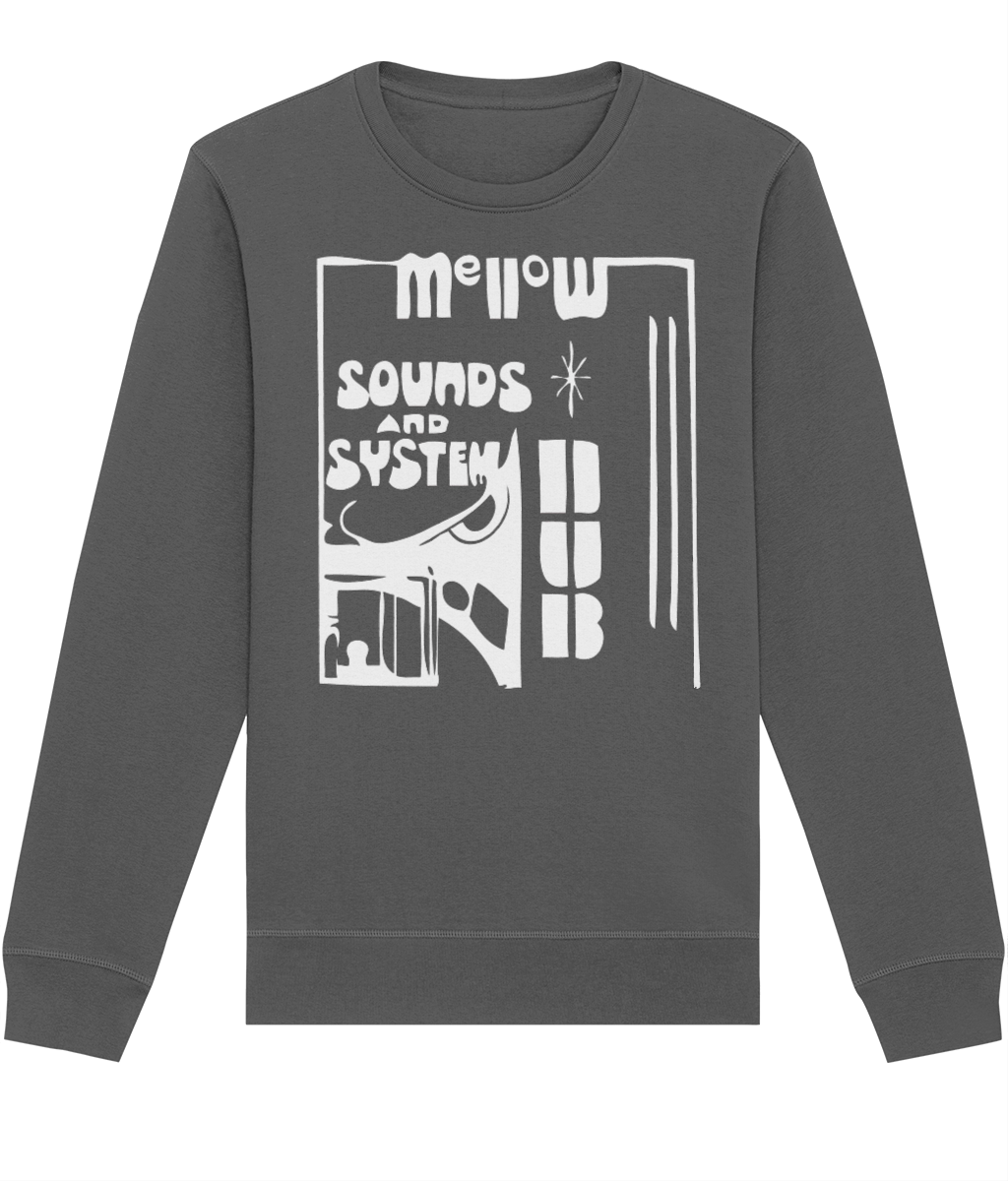 bloodsweatandtees | Mellow Sounds System Dub Organic Sweatshirt WHITE/ Anthracite