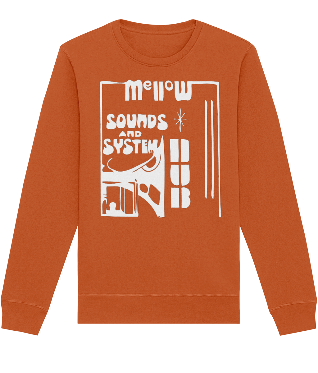 bloodsweatandtees | Mellow Sounds System Dub Organic Sweatshirt WHITE/ Orange