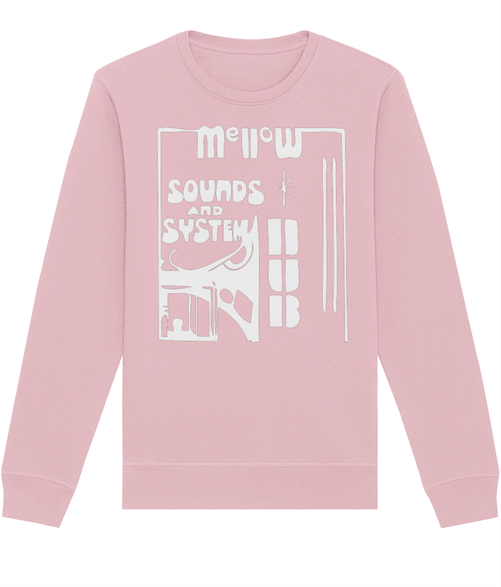 bloodsweatandtees | Mellow Sounds System Dub Organic Sweatshirt WHITE/ Cotton_Pink