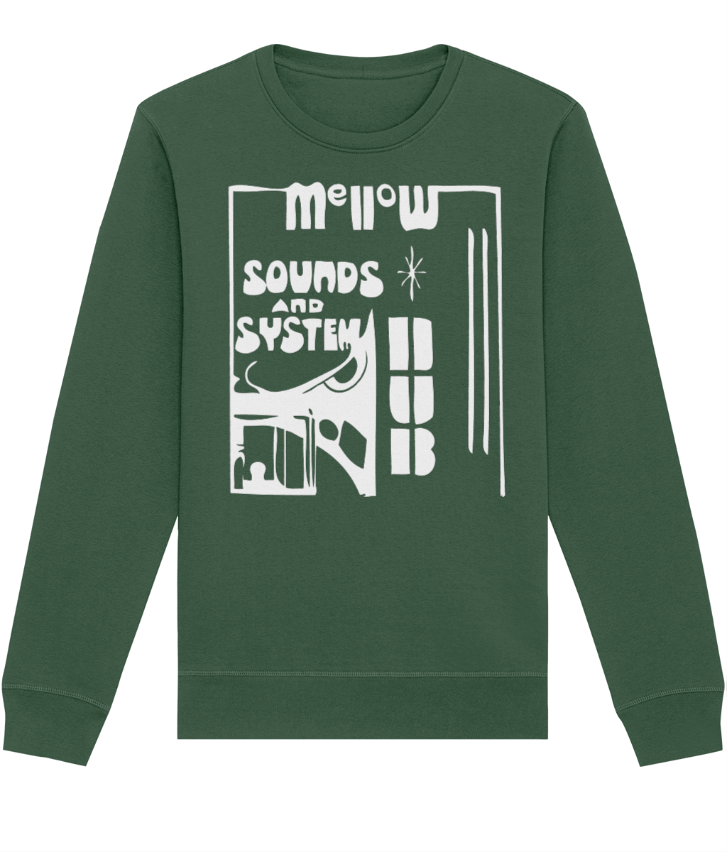 bloodsweatandtees | Mellow Sounds System Dub Organic Sweatshirt WHITE/ Bottle_Green