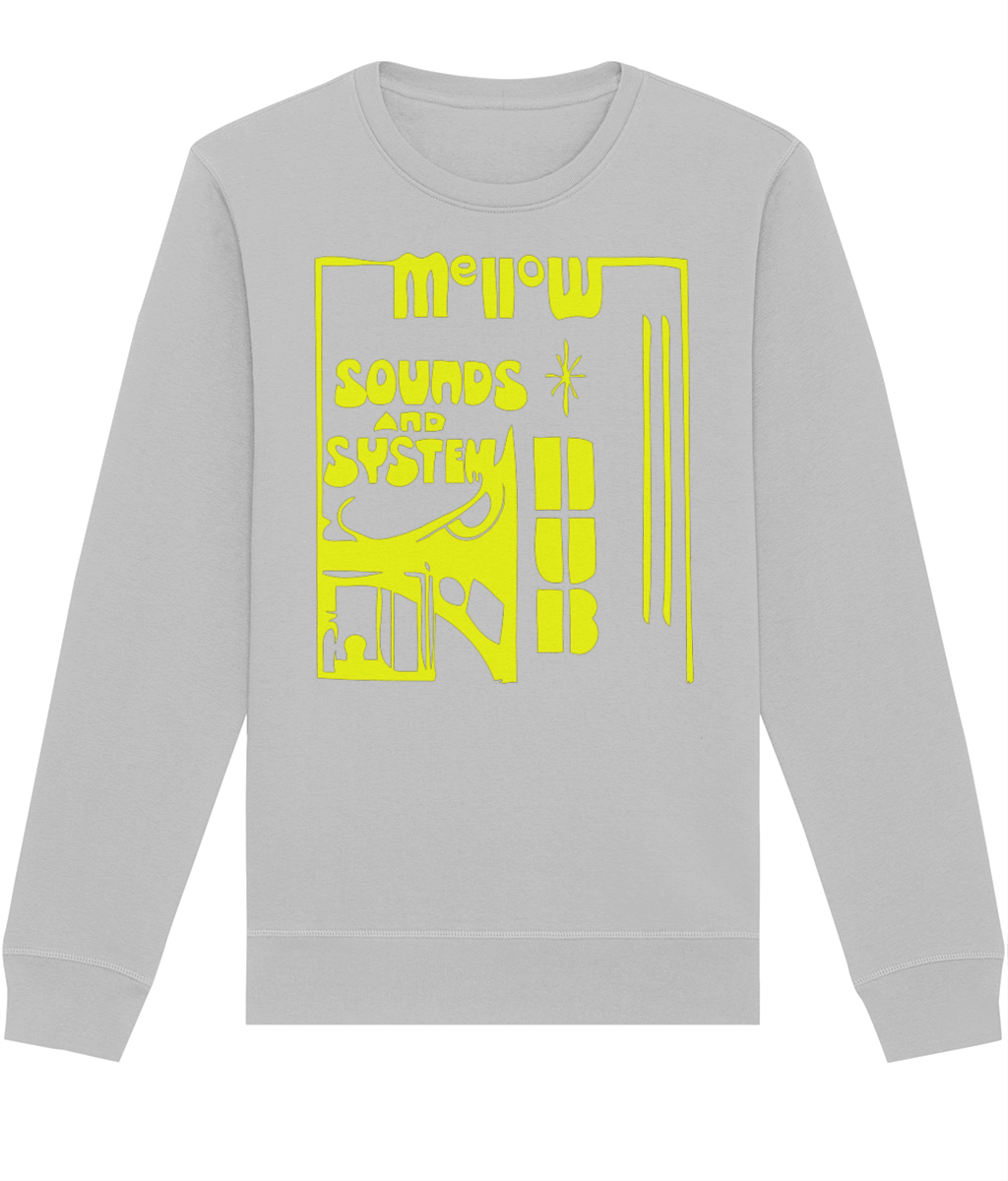 bloodsweatandtees | Mellow Sounds System Dub Organic Sweatshirt YELLOW/ Heather_Grey