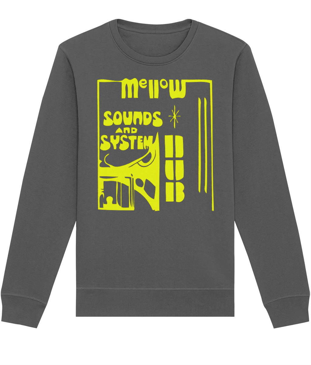bloodsweatandtees | Mellow Sounds System Dub Organic Sweatshirt YELLOW/ Anthracite