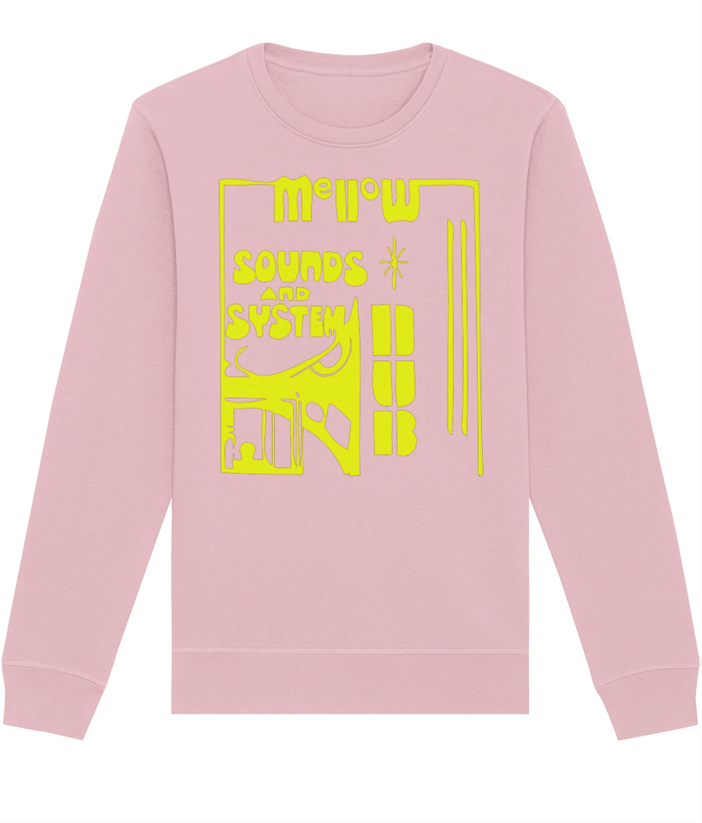 bloodsweatandtees | Mellow Sounds System Dub Organic Sweatshirt YELLOW/ Cotton_Pink