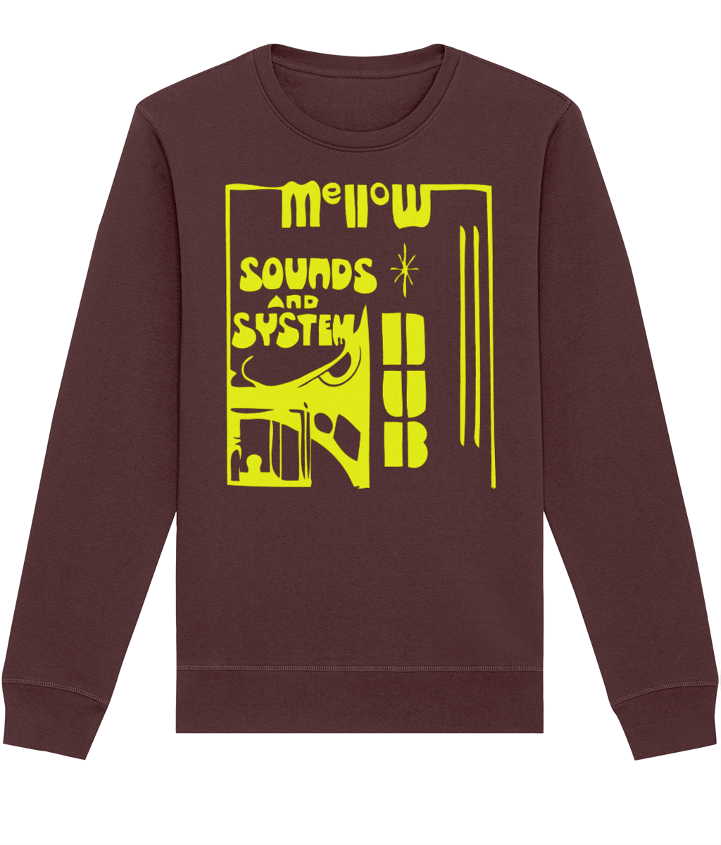 bloodsweatandtees | Mellow Sounds System Dub Organic Sweatshirt YELLOW/ Maroon