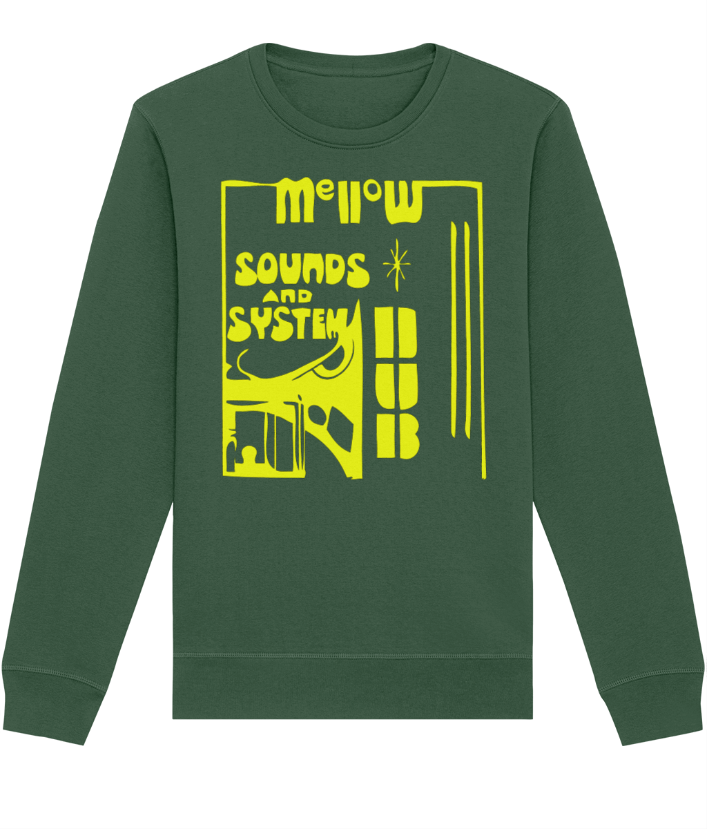 bloodsweatandtees | Mellow Sounds System Dub Organic Sweatshirt YELLOW/ Bottle_Green