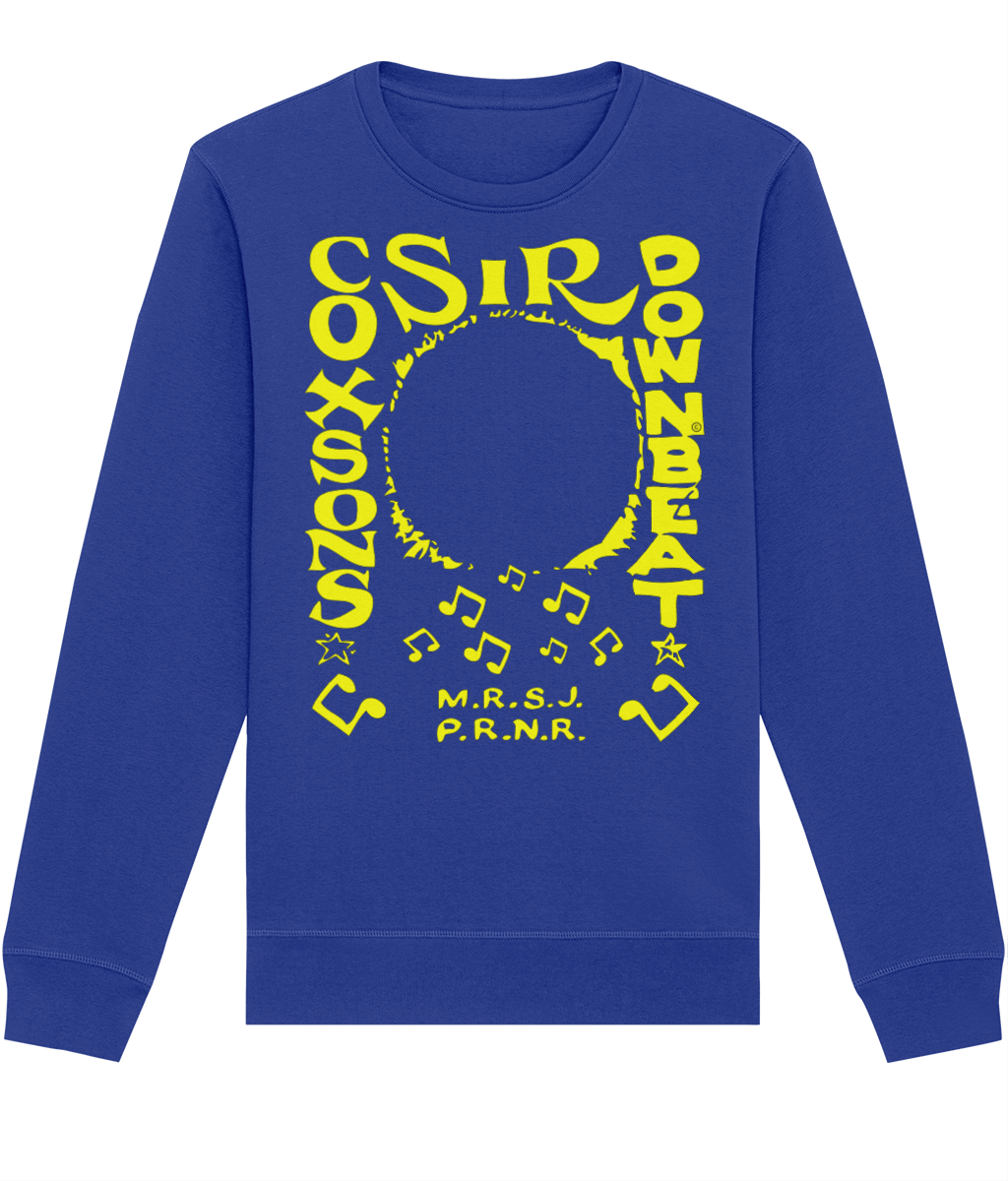 bloodsweatandtees | Sir Coxsons Downbeat Organic Sweatshirt YELLOW/ Royal_Blue