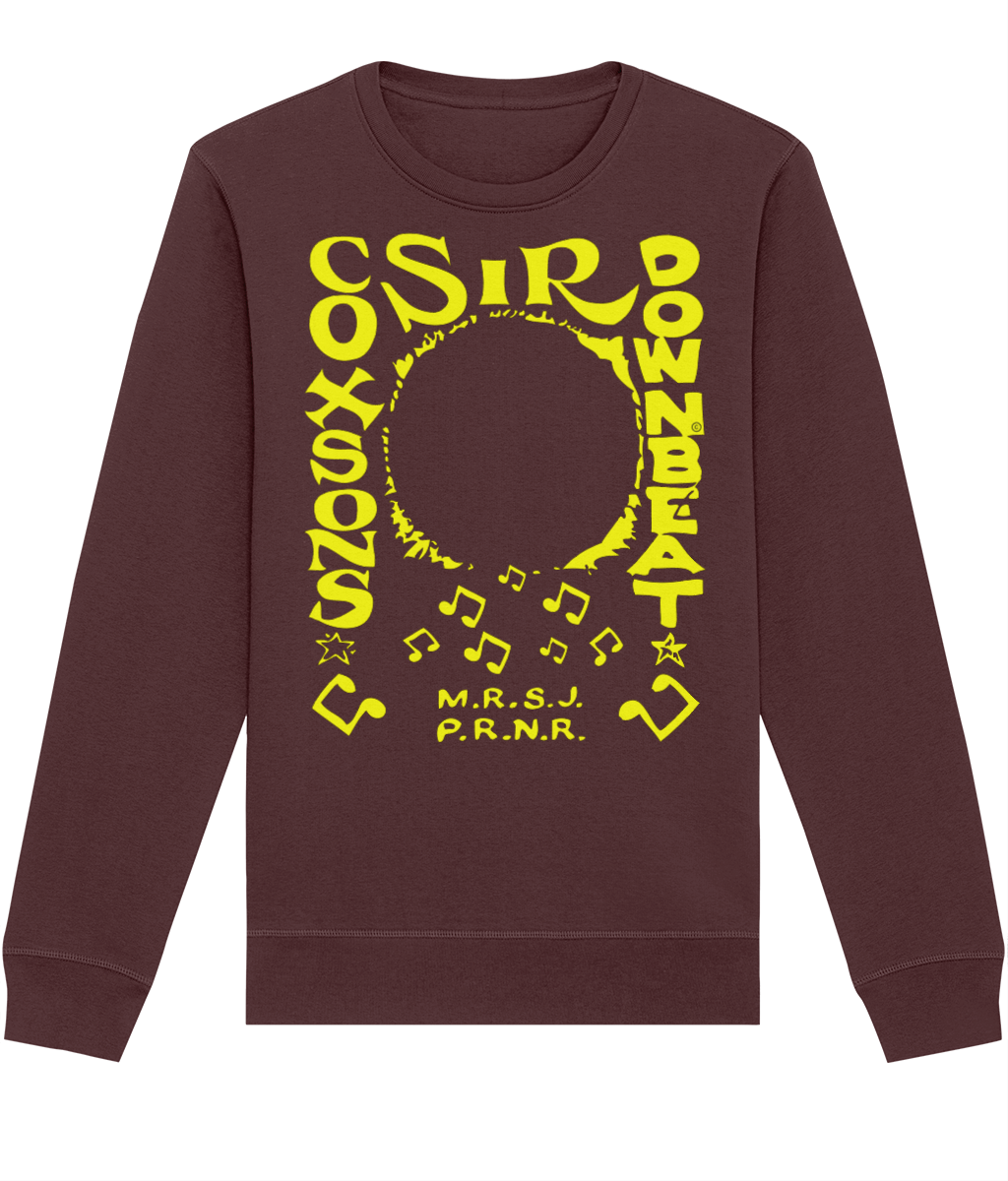 bloodsweatandtees | Sir Coxsons Downbeat Organic Sweatshirt YELLOW/ Maroon