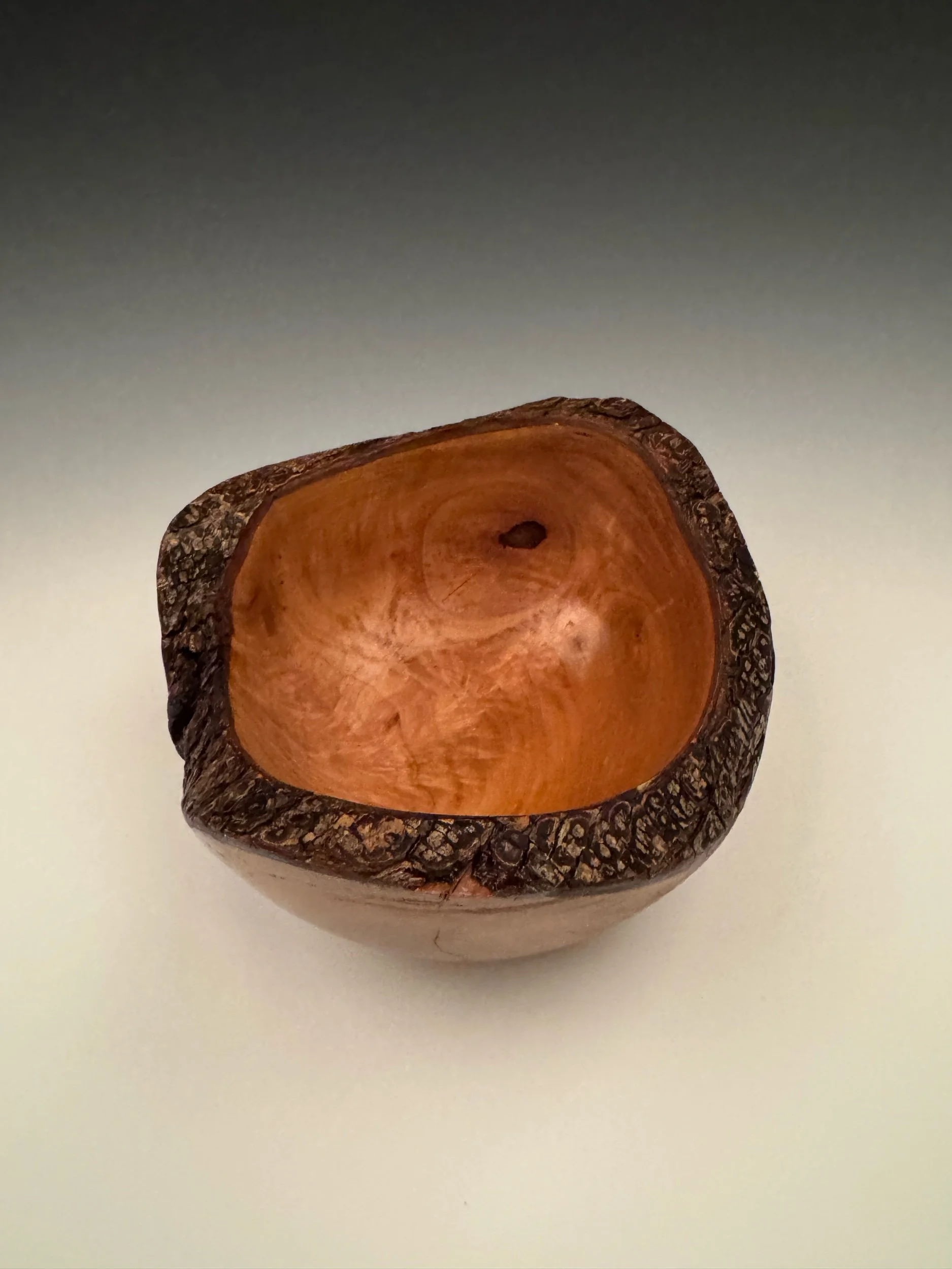 Hand turned Bradford Pear natural edge bowl
