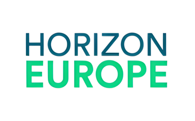 Horizon Europe logo with the words 'HORIZON' in blue and 'EUROPE' in green.