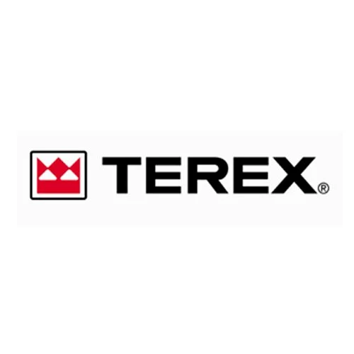 Logotipo da marca Terex em fundo branco.
