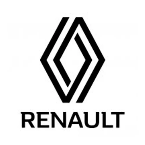 Logotipo da Renault com desenho geométrico e nome abaixo