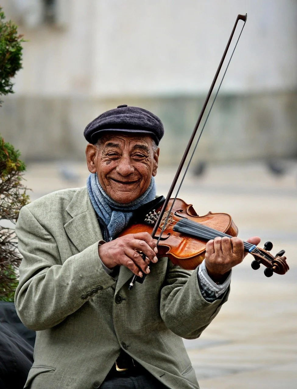 a man playing a musical instrument