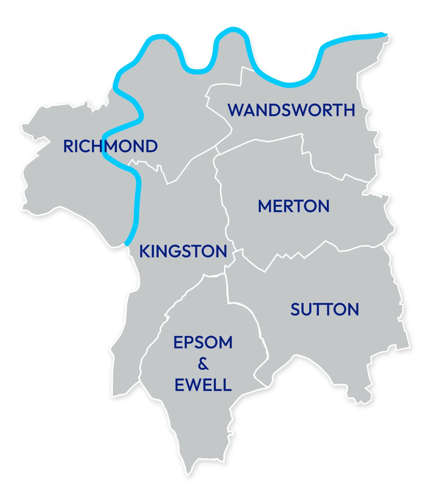 Map of Southwest London plumbing area covered