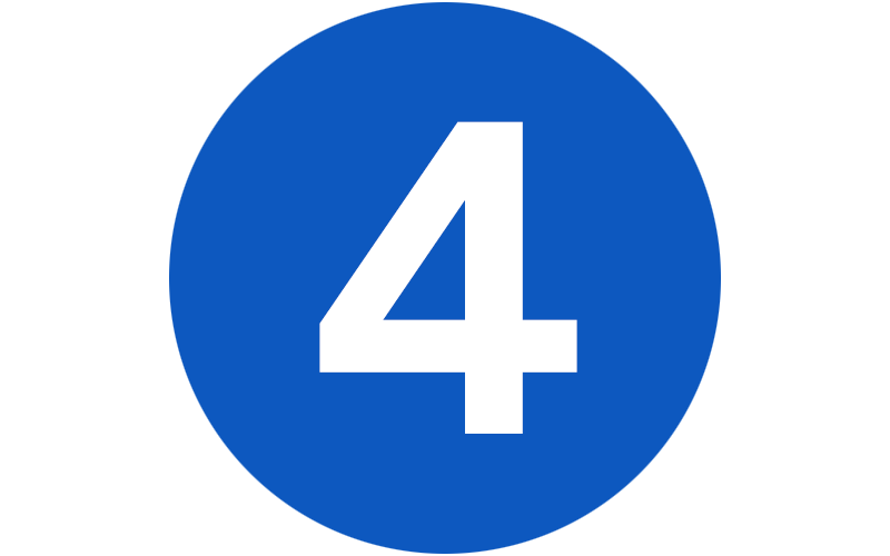 Blue circle with the white number 4 in the center.