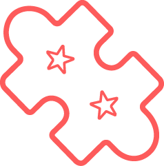 Puzzle icon with two stars inside