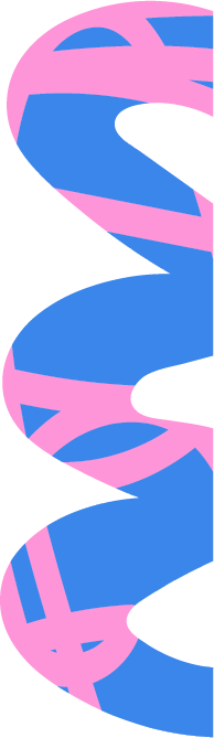 Stylized squiggle pink and blue design