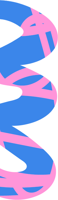 Stylized squiggle pink and blue design