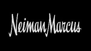 Text that reads 'Neiman Marcus' in white cursive script on a black background.