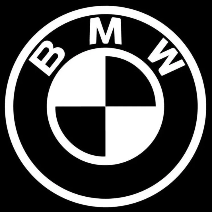 Black and white BMW and W logo with circular design.