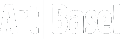 The logo of Art Basel with bold black and white text.