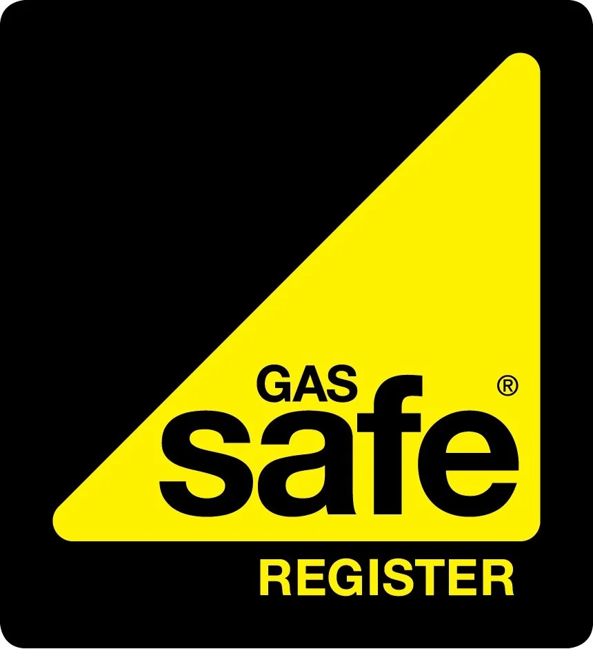 Yellow and black logo with the words "GAS SAFE REGISTER"