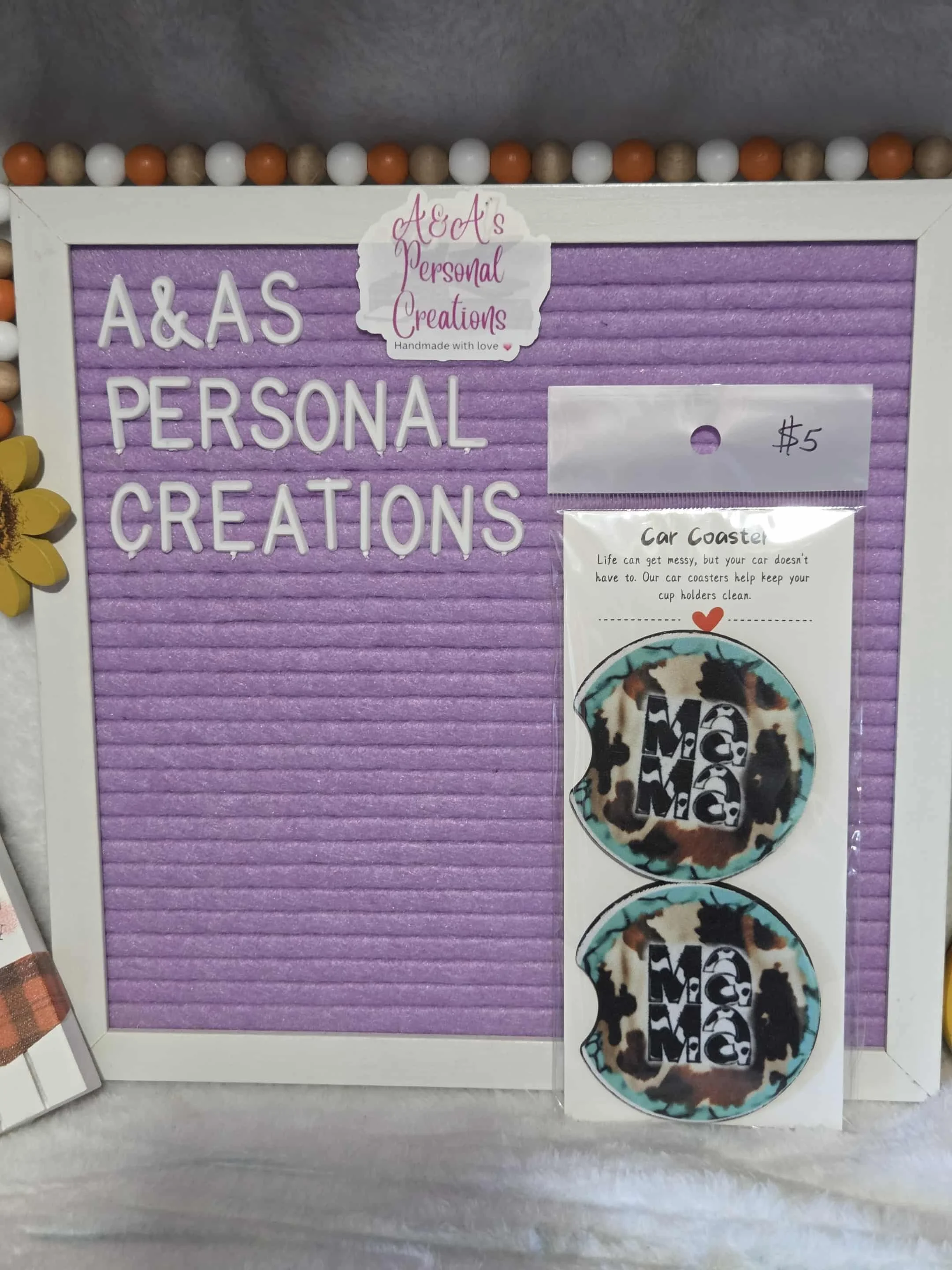 Premade car coasters