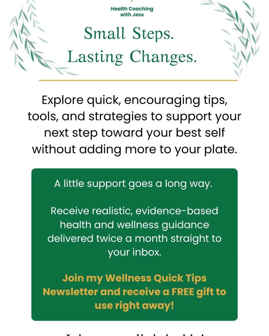 ✨ Small Steps. Lasting Changes. ✨

My Wednesday Wellness Quick Tips Newsletter is back tomorrow and Stress Awareness Month is the focus this week! 

👉 As your Health &amp; Wellness Coach, stress management techniques, healthy work/life balance and s