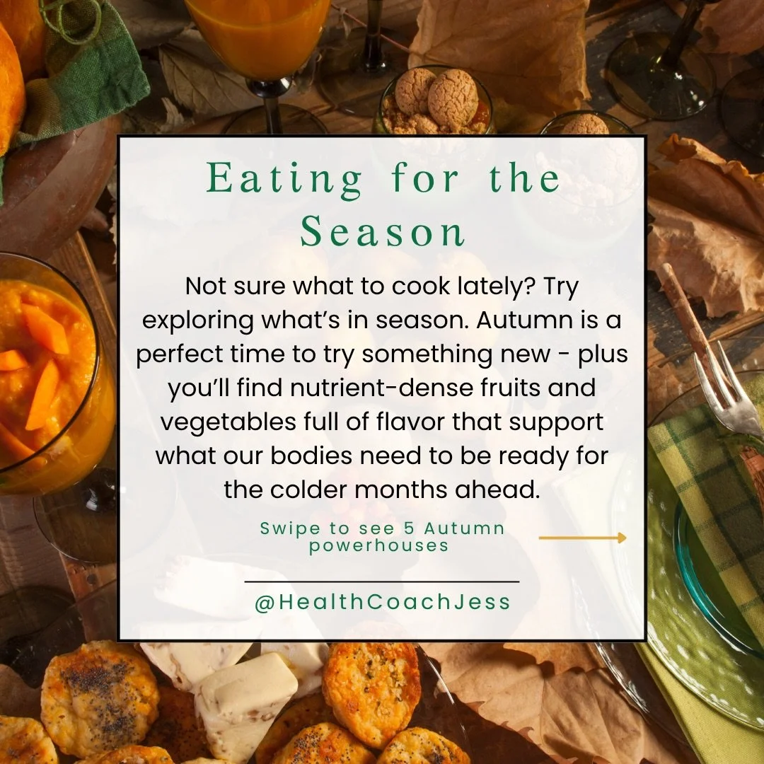 #WednesdayWellness Eating for the Season

If you&rsquo;re feeling stuck about what to eat, why not try eating what&rsquo;s in season? 

Nature is producing foods that are both packed with flavors and nutrients that support what our bodies need to be 