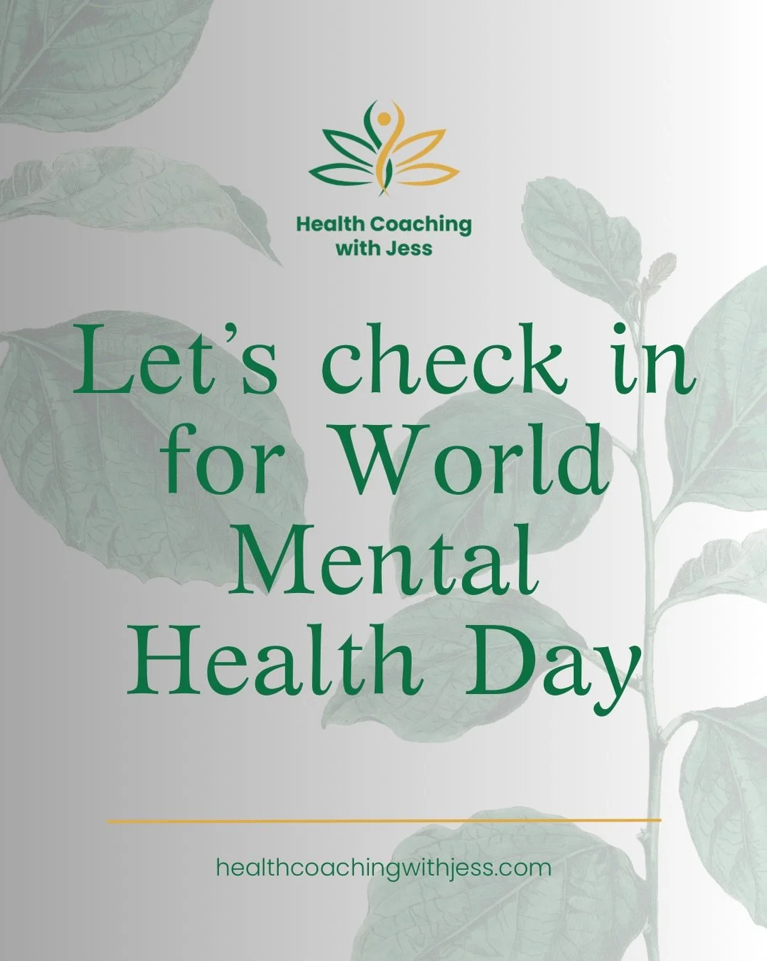Today is World Mental Health Day, but checking in with yourself doesn&rsquo;t have to happen only once a year. 

Sometimes, we get so used to functioning through high stressors that we don&rsquo;t notice how much we&rsquo;re carrying. 🙇&zwj;♀️

So h