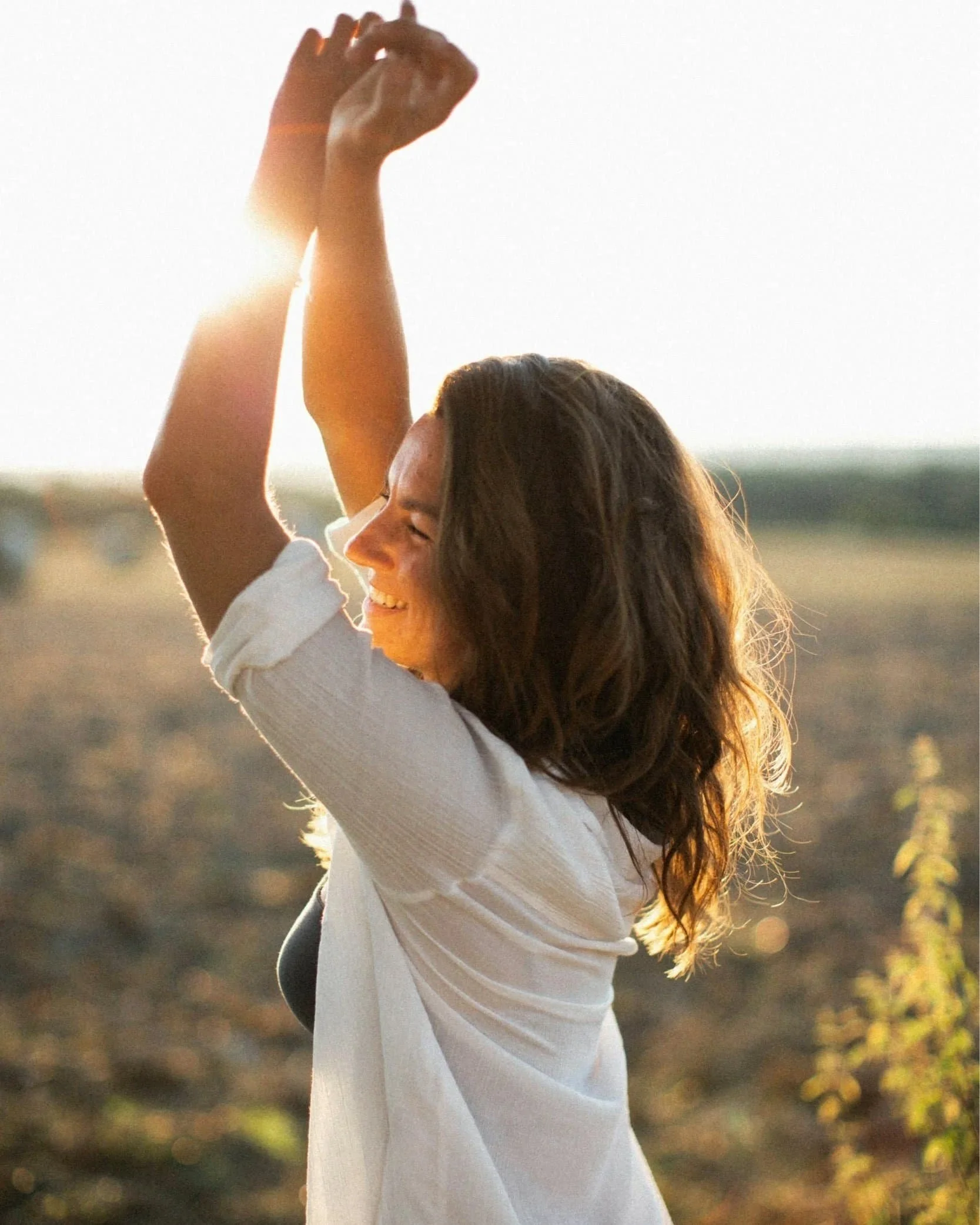 Woman enjoying time outdoors in the sunshine