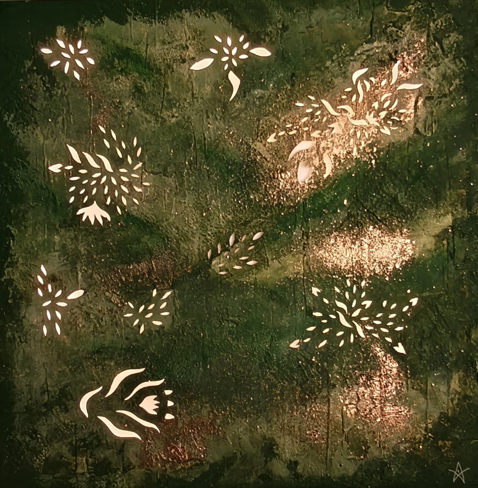 Vertige 60X60cm découpe sur toile, mixed Media, rétro-éclairage 2026