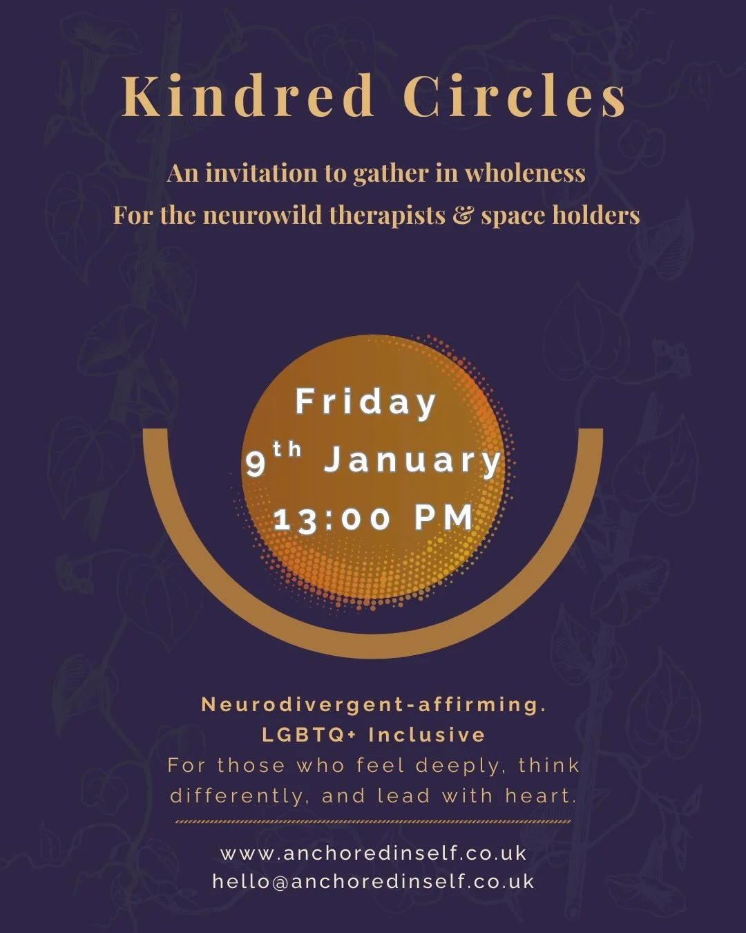 This Friday I&rsquo;m opening the first regular Neurokin Therapists and space holders Circle.

This isn&rsquo;t supervision or training.

It&rsquo;s a non-clinical circle space for neurodivergent therapists, space holders, coaches, healers and practi