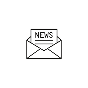 News envelope representing curated updates, the enough of one thing, and weekly wisdom delivered straight to you