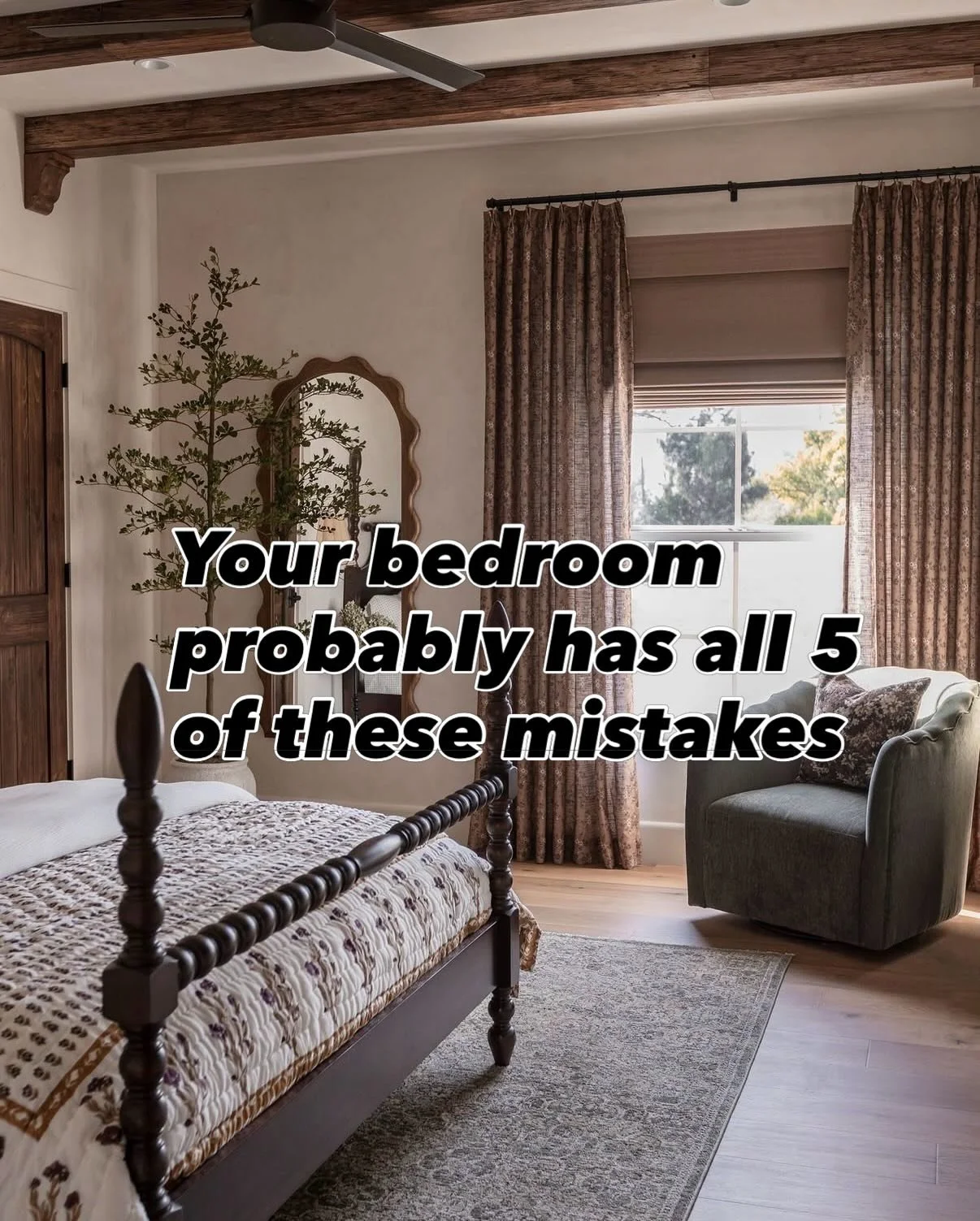 We walk into bedrooms every week and see the same five things &mdash; and they&rsquo;re all so fixable. The rug one alone changes everything. Comment BEDROOM and we&rsquo;ll send you our go-to list for making any room feel more elevated🤍

1. @jennas