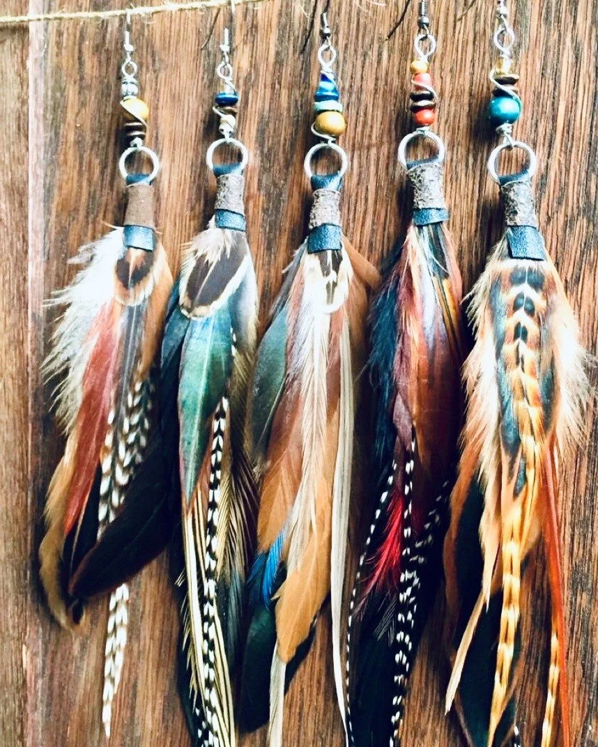 Feather hair clip extensions
