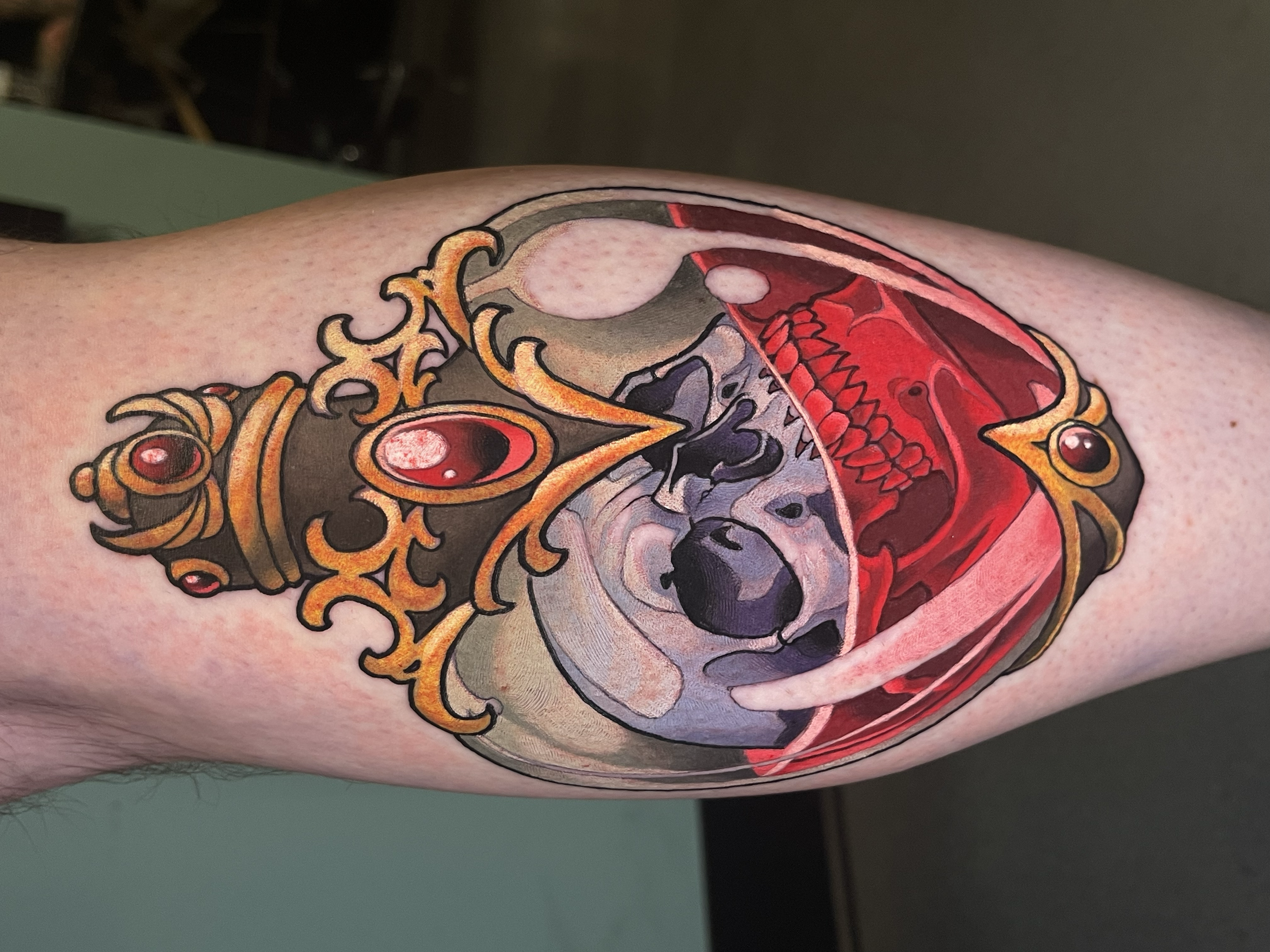 Skull Potion Bottle Tattoo