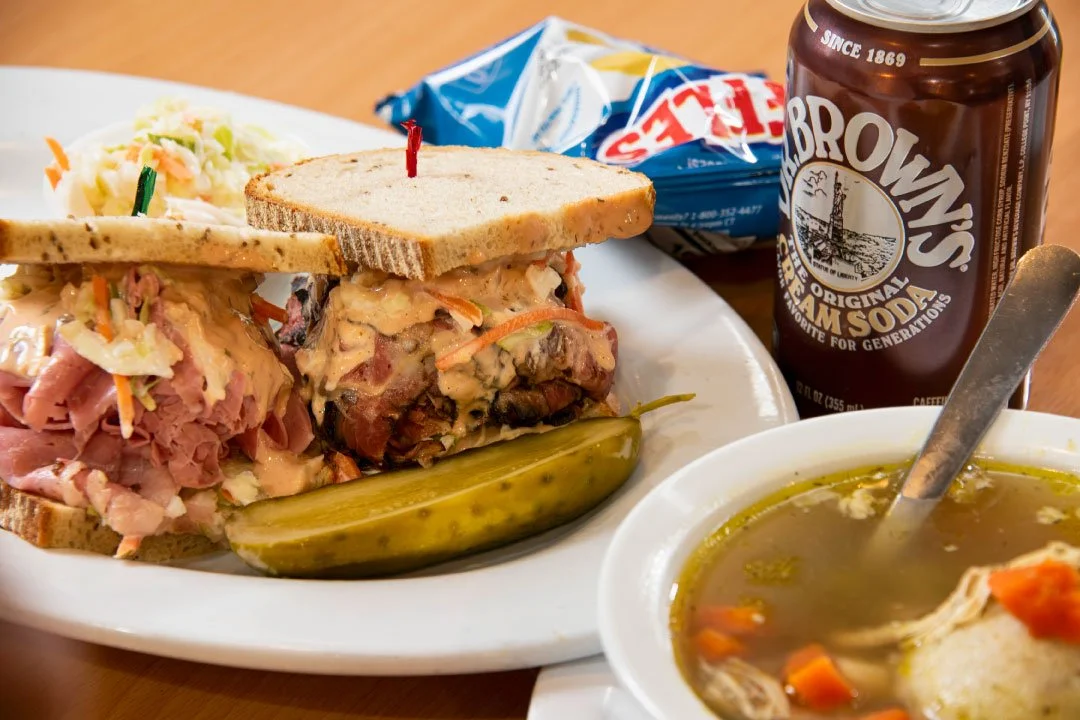 New York Style Lunch Sandwich served with Dr. Brown's Soda